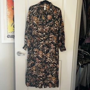H&M Long Floral Shirt Dress